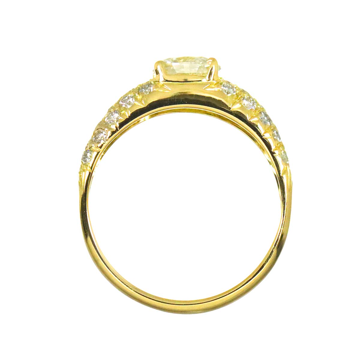 Diamond 0.53ct/0.53ct Ring 18K YG Yellow Gold 750 6(US)