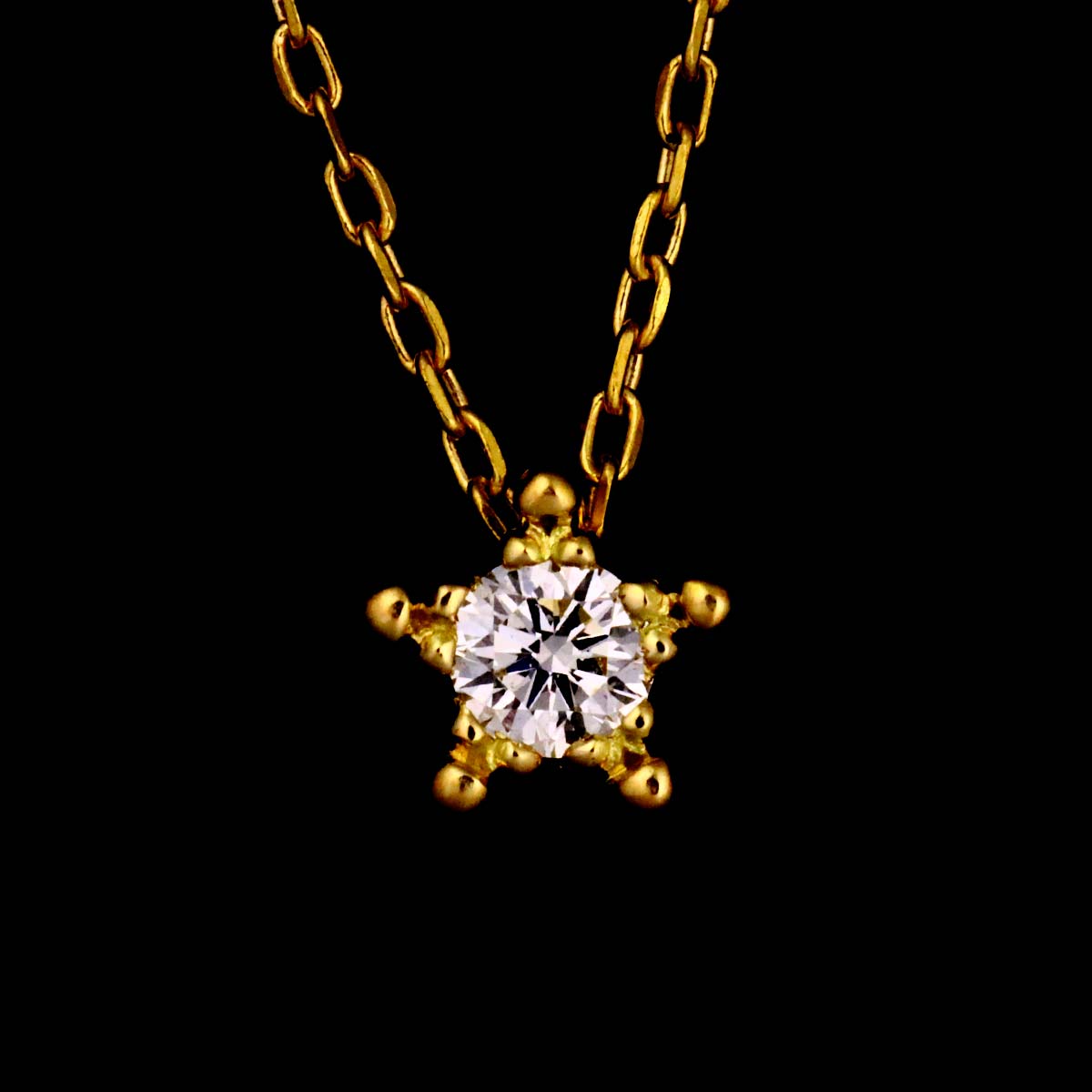 Diamond 0.04ct Necklace 18K YG 750