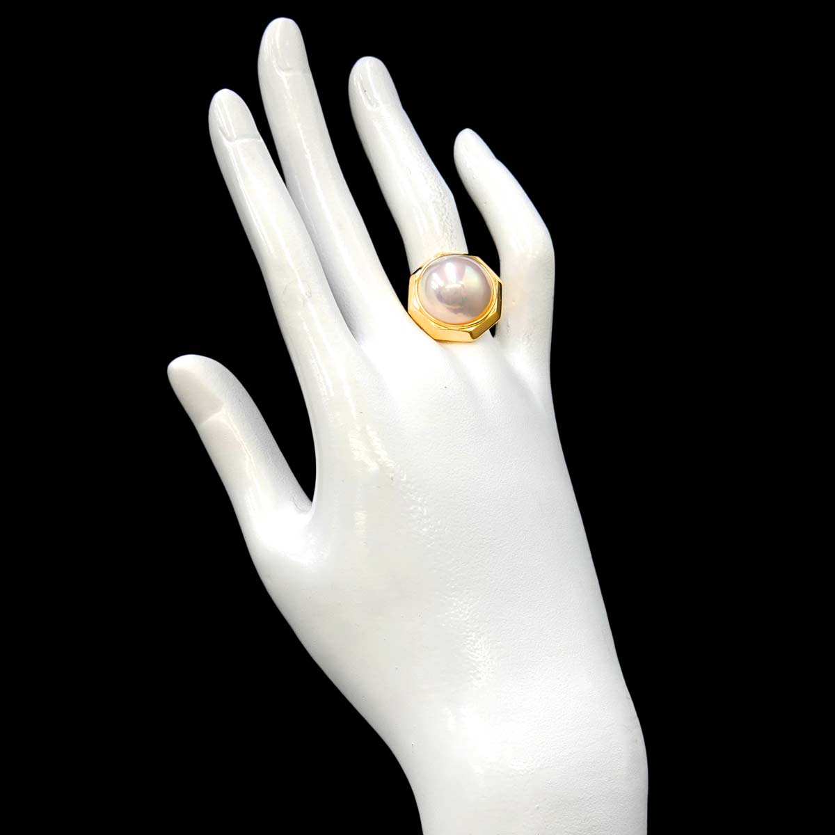 Mabe Pearl 15.4mm Ring 18K YG 750 Size7.25(US)