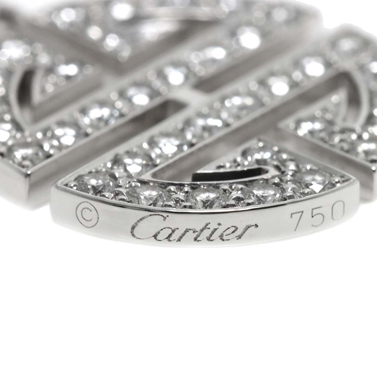 Longevity Diamond Charm Pendant Top 18K White Gold 750