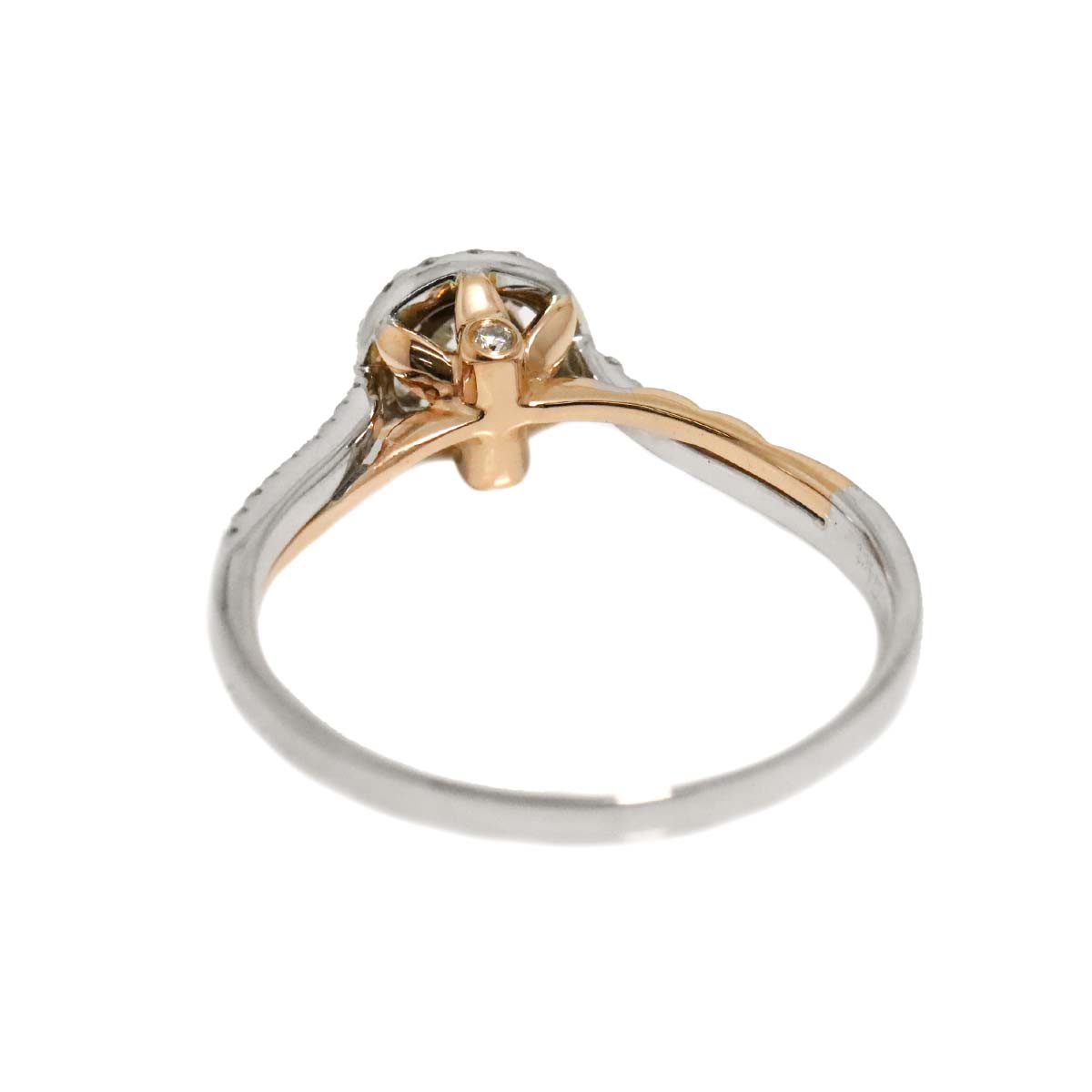 Diamond 0.305ct/0.274ct Ring 18K K18 WG PG White Pink Gold size8.75(US)