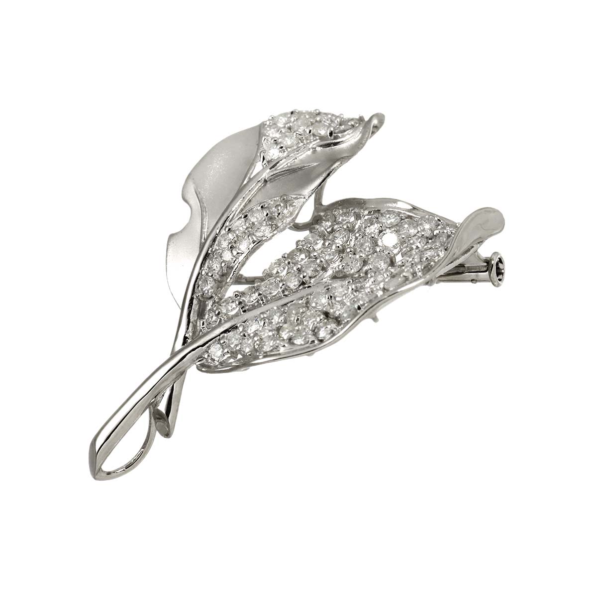 Diamond 2.05ct Brooch Pt 585 WG