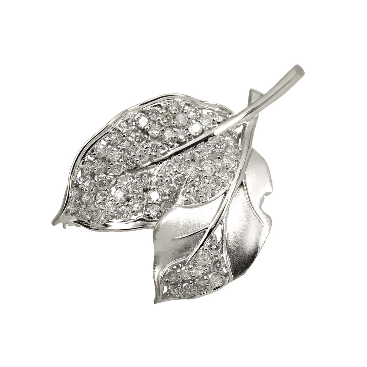 Diamond 2.05ct Brooch Pt 585 WG