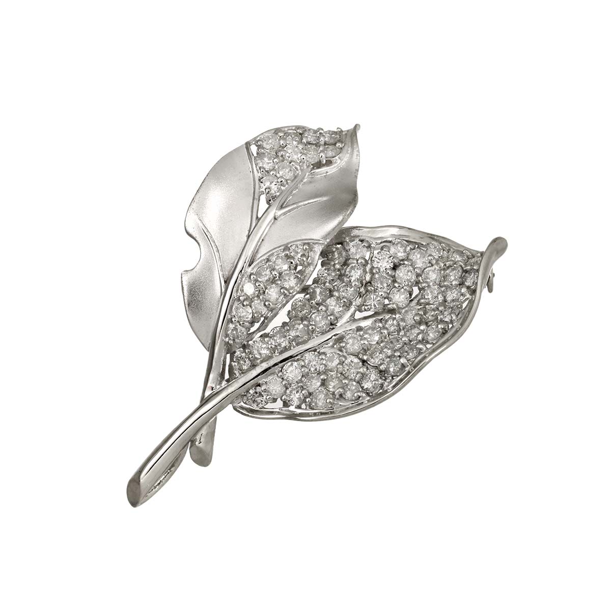 Diamond 2.05ct Brooch Pt 585 WG