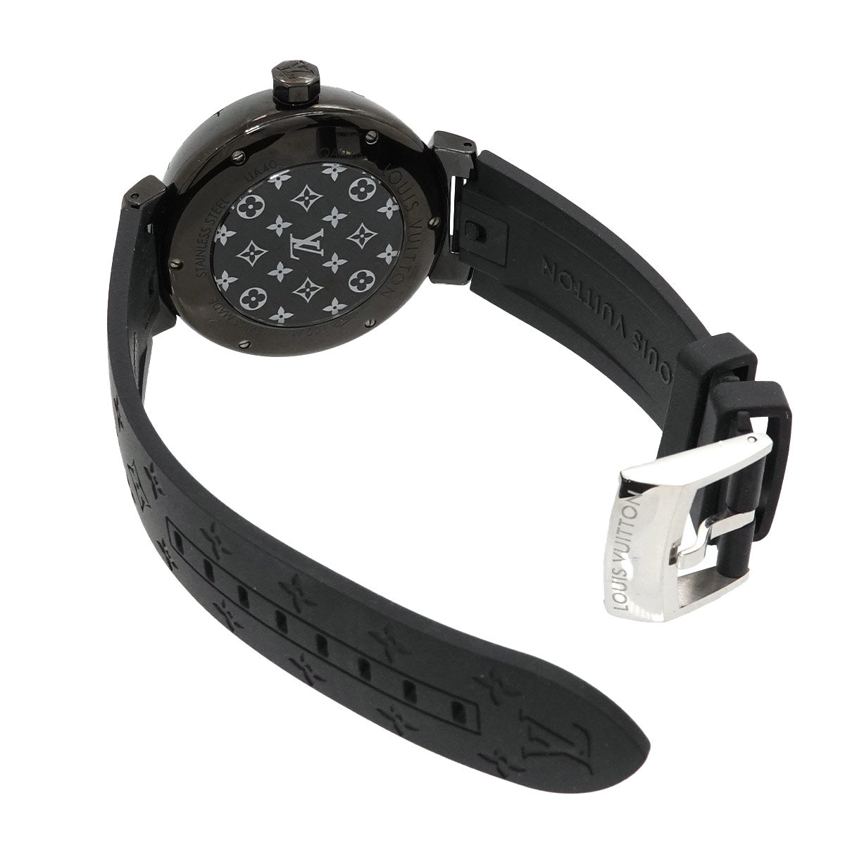 Tambour All Black GM QA049 Diamond Date Black Dial Mens