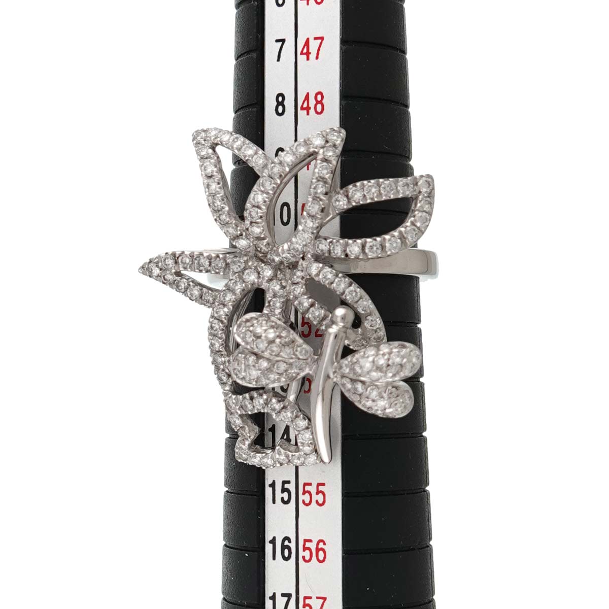 Flora Ring Diamond 18K White Gold 750 Size9 4.75-5(US)