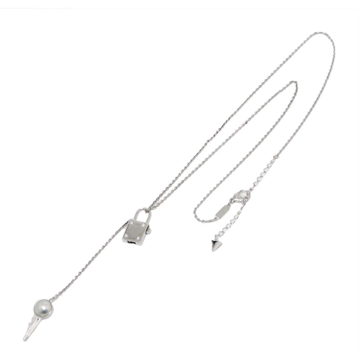 Pearl Diamond 0.05ct Necklace 18K WG 750