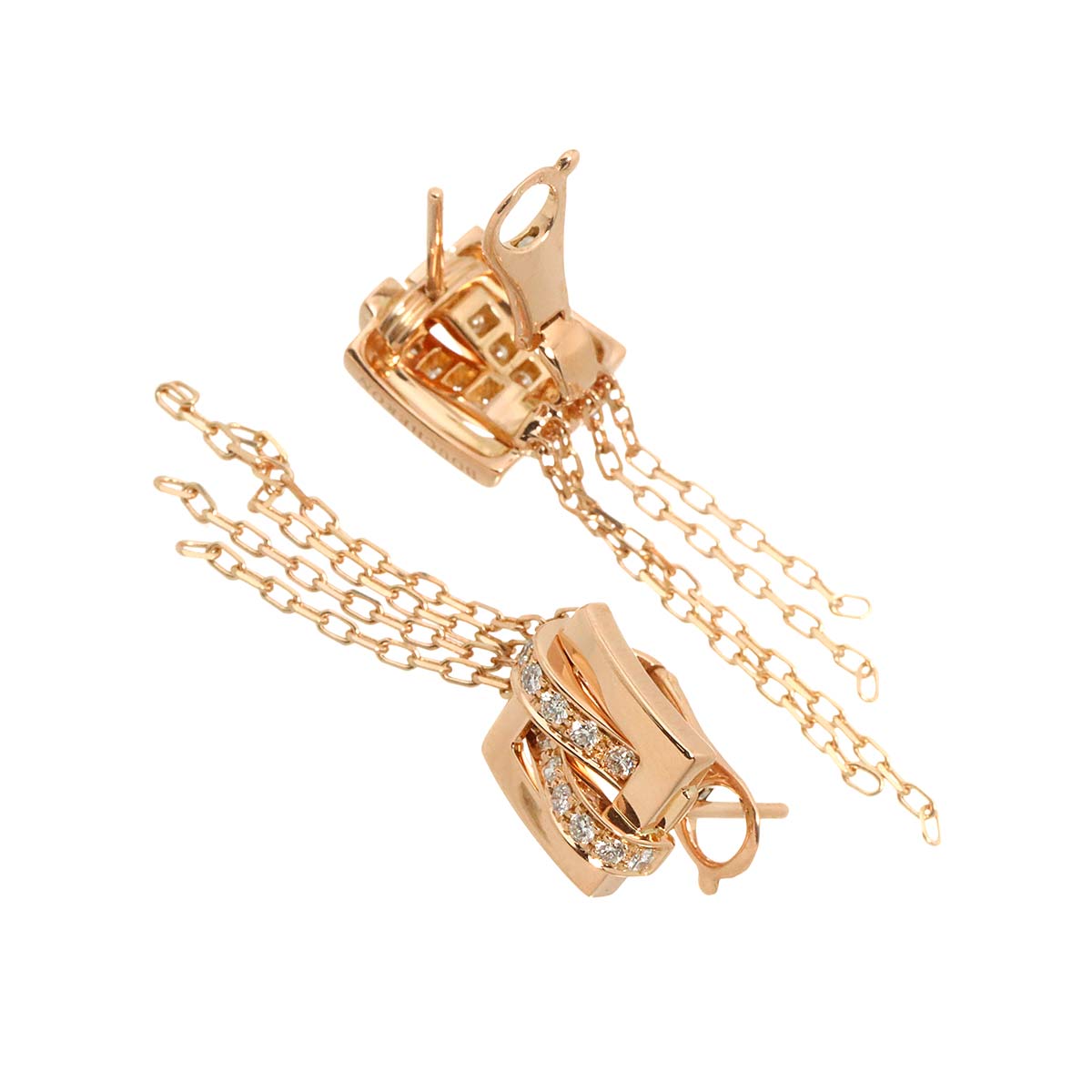 Diamond Earrings Pierced 18K PG 750