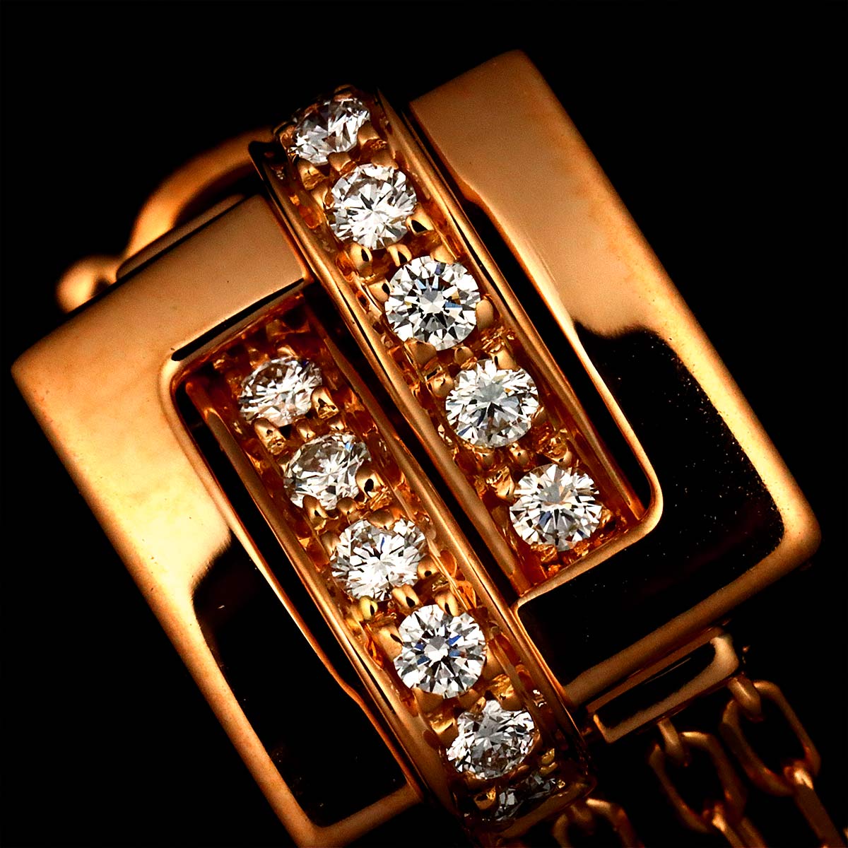 Diamond Earrings Pierced 18K PG 750