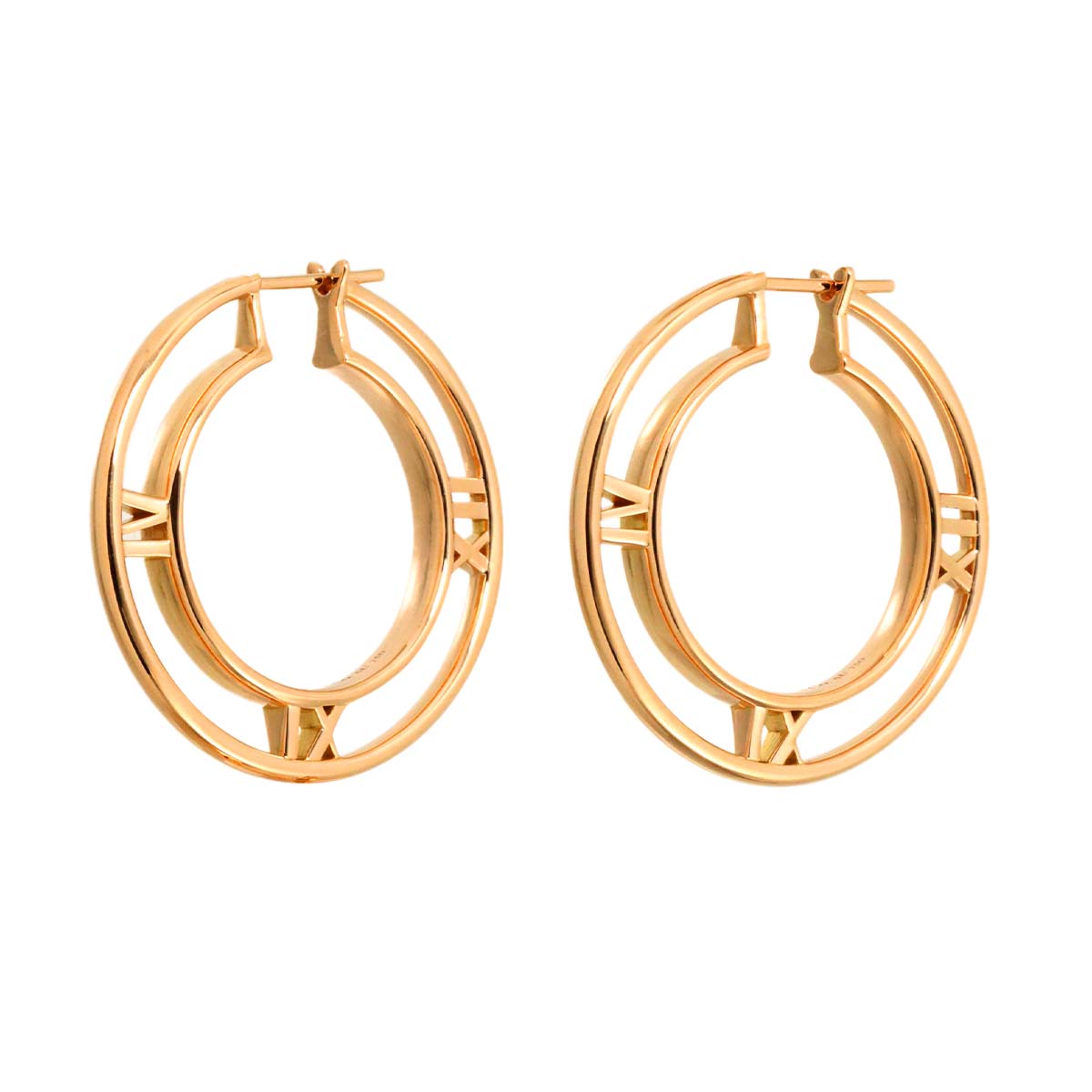 Atlas Medallion Earrings Pierced 18K Pink Gold 750