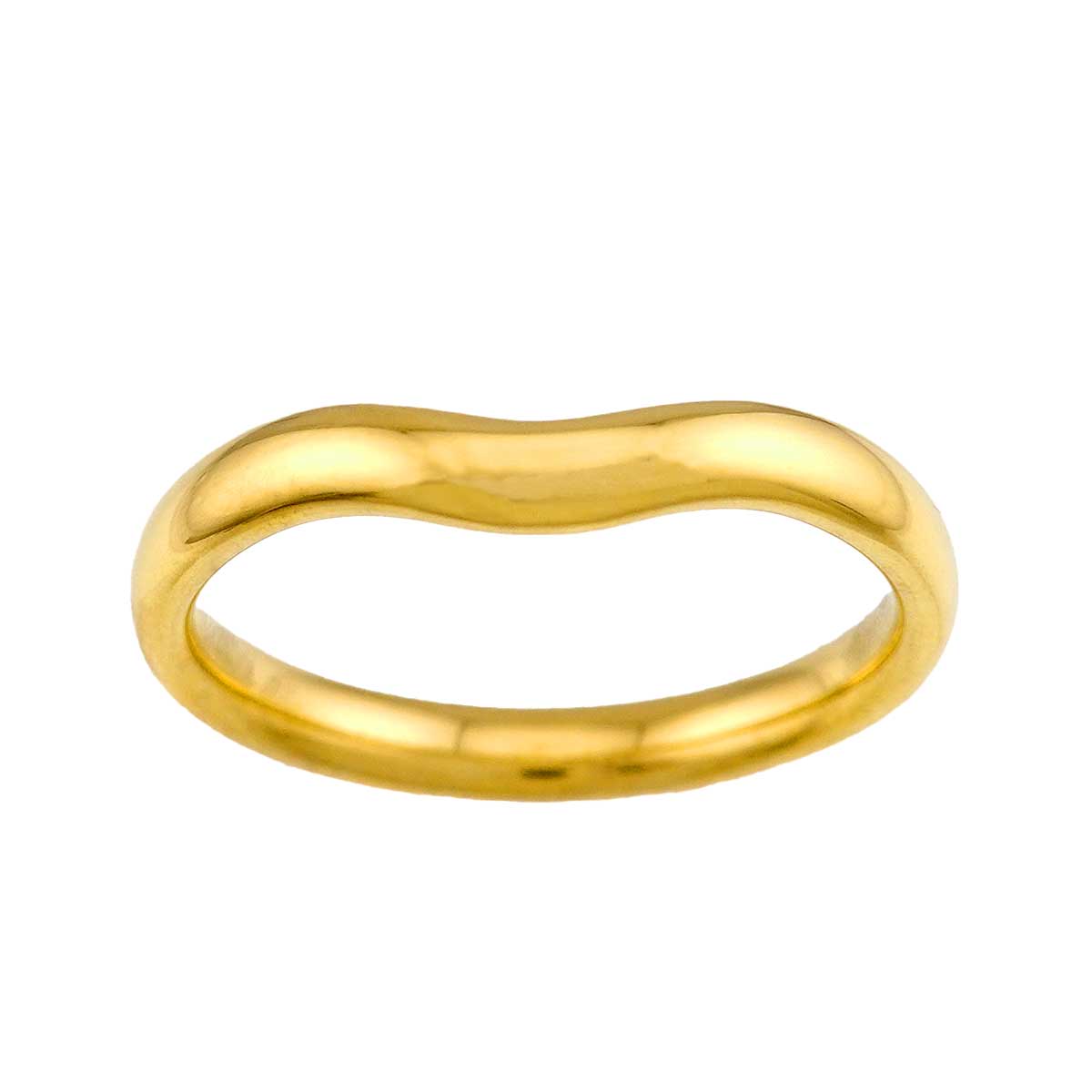 Curved Band Ring 18K Yellow Gold 750 size8-8.25(US)