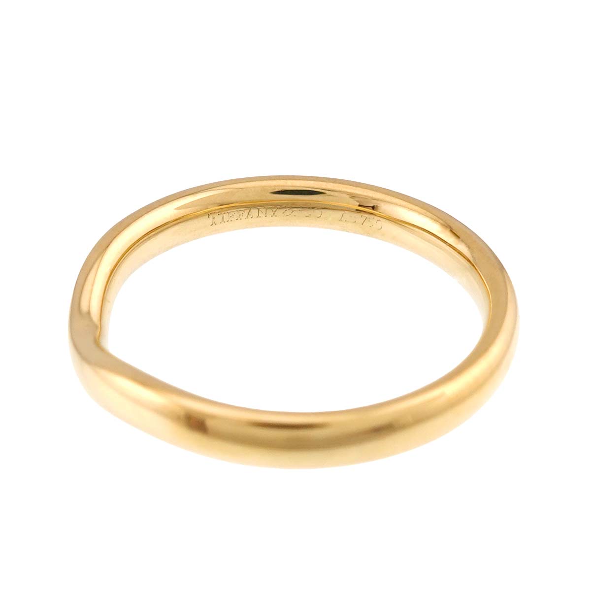 Curved Band Ring 18K Yellow Gold 750 size8-8.25(US)