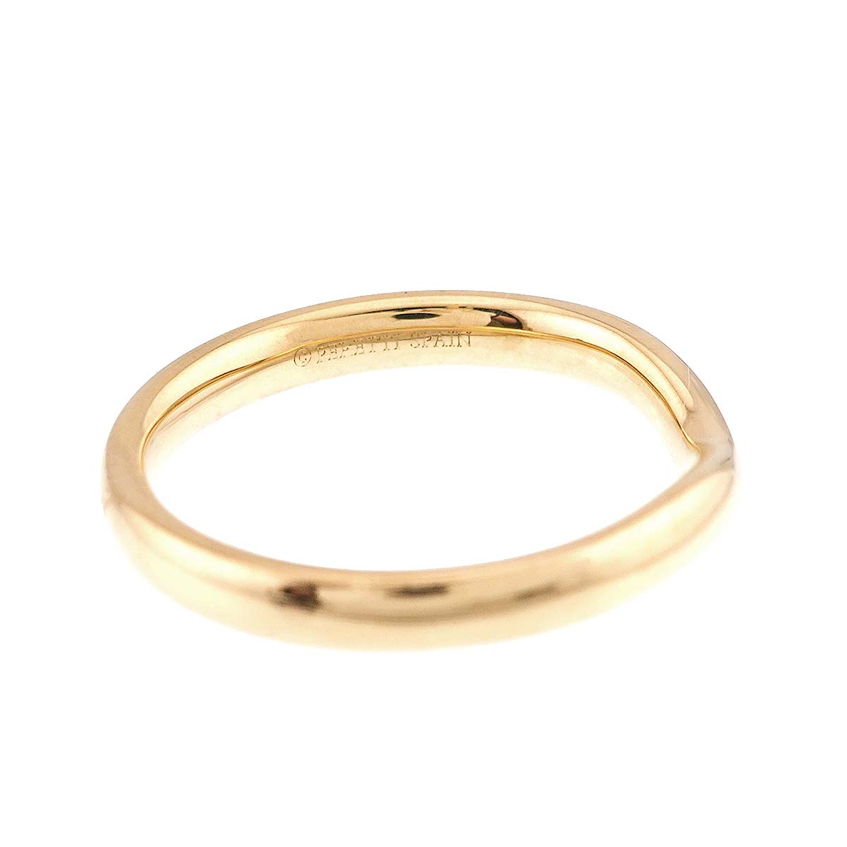 Curved Band Ring 18K Yellow Gold 750 size8-8.25(US)