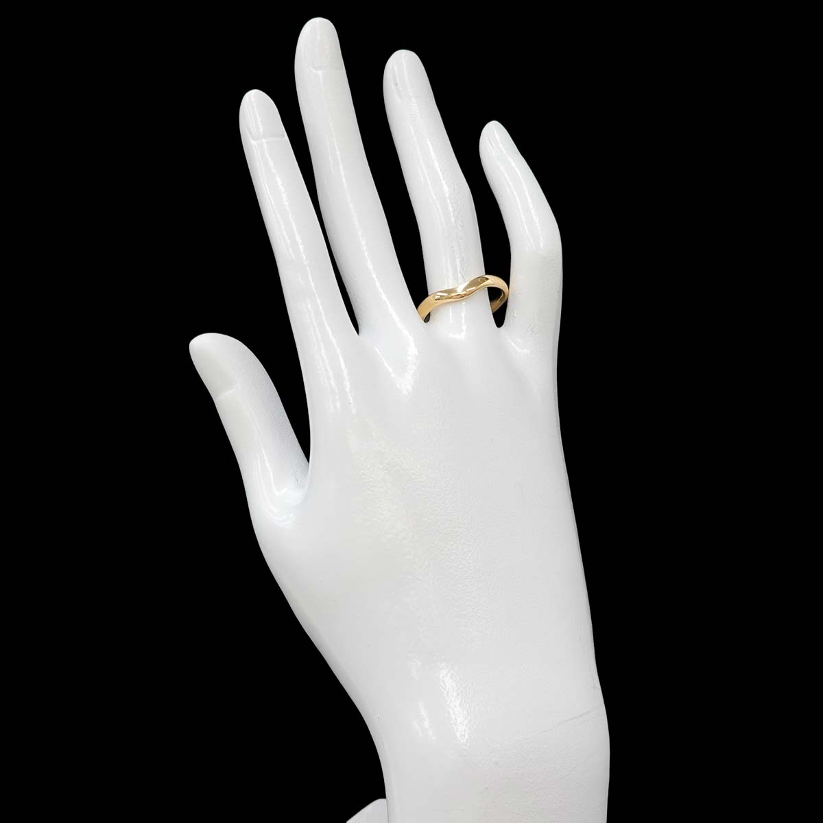 Curved Band Ring 18K Yellow Gold 750 size8-8.25(US)