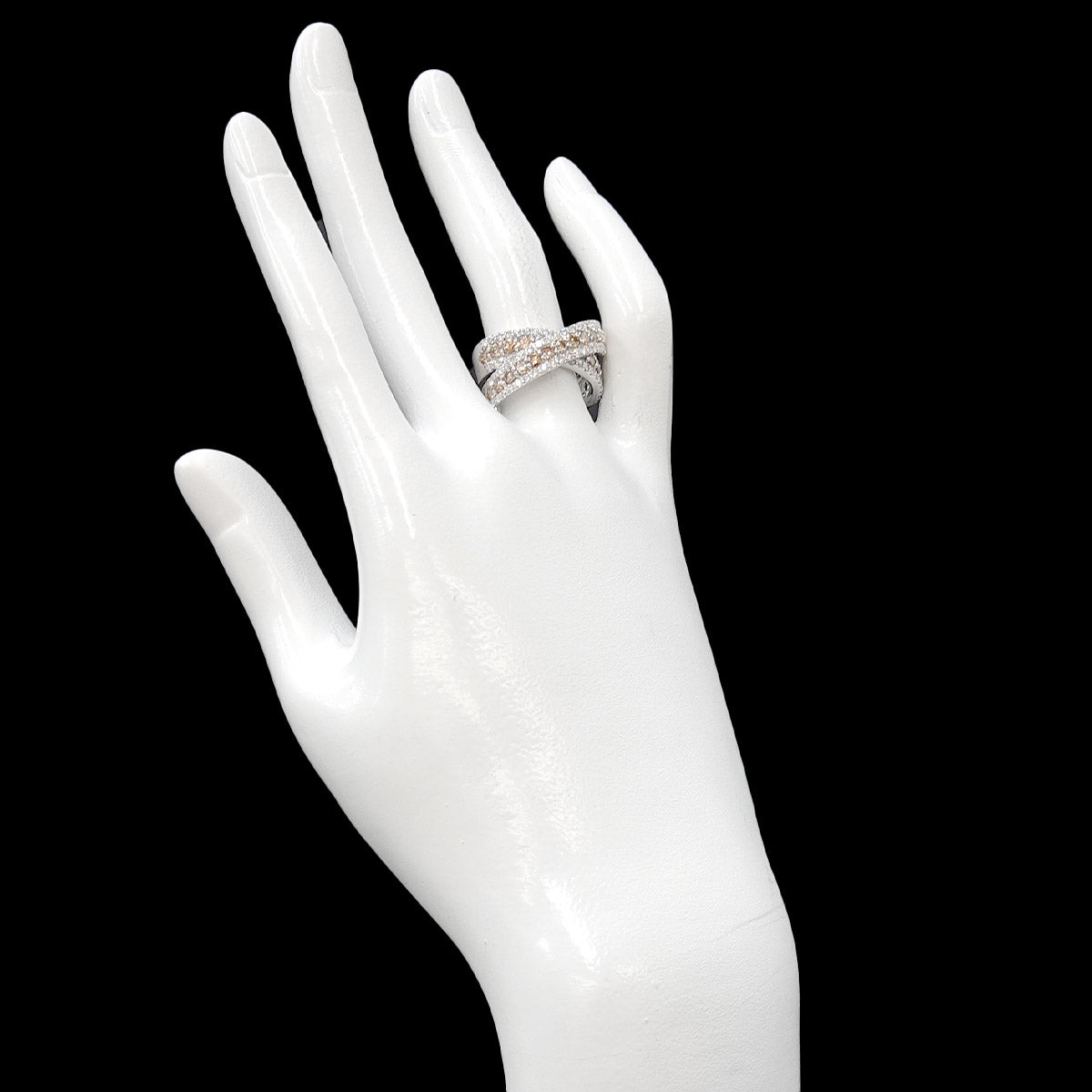 Diamond 1.73ct/1.03ct Ring 18K WG 750 Size6.25-6.5(US)