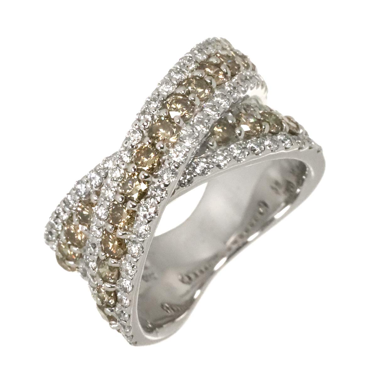 Diamond 1.73ct/1.03ct Ring 18K WG 750 Size6.25-6.5(US)