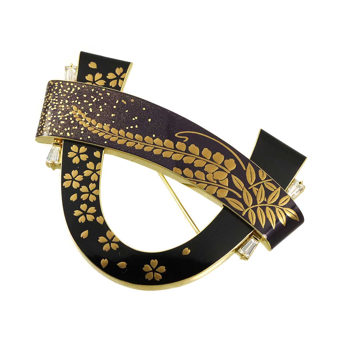 Diamond Brooch 18K YG 750