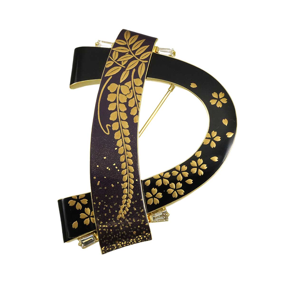 Diamond Brooch 18K YG 750