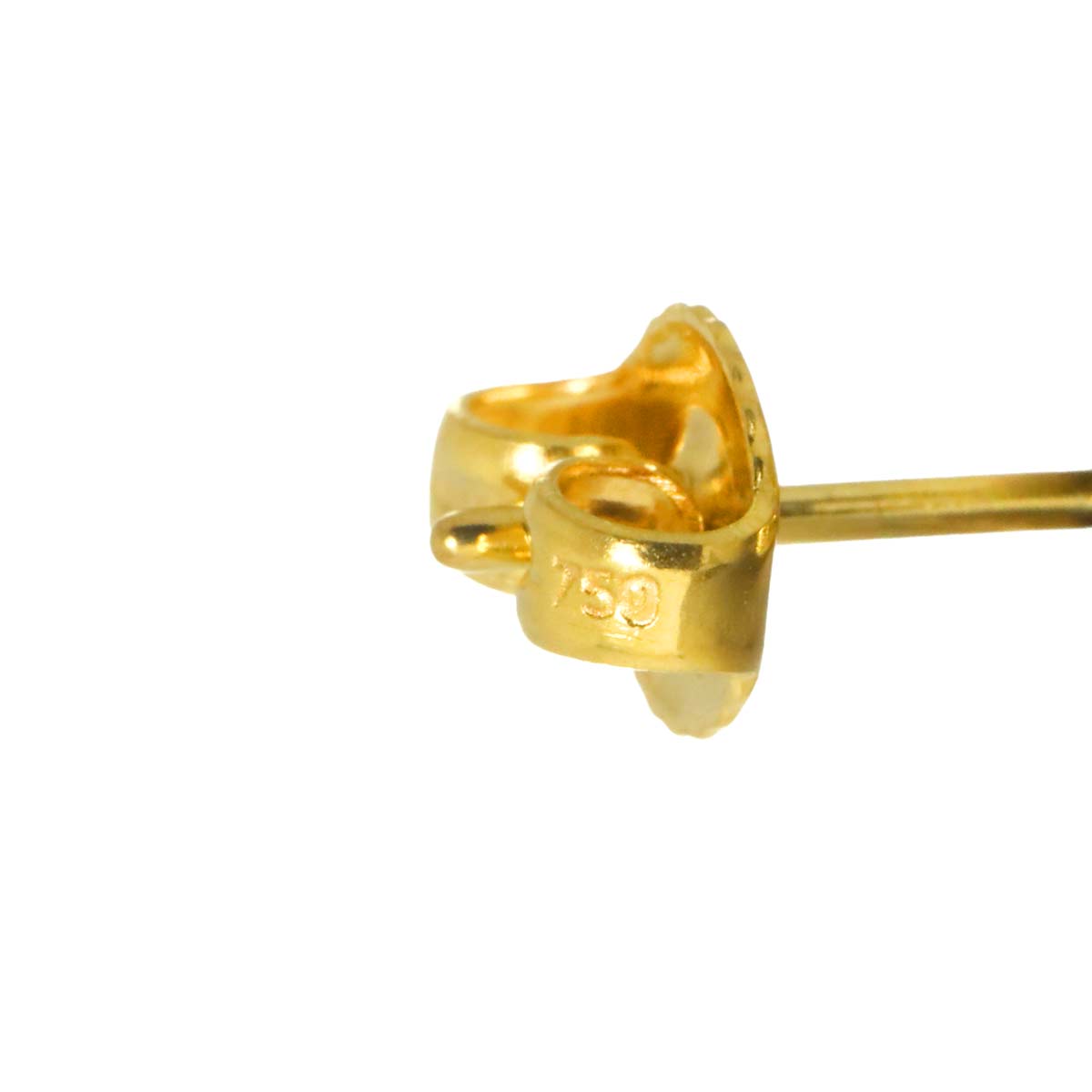 Diamond Earrings Pierced 18K Yellow Gold 750