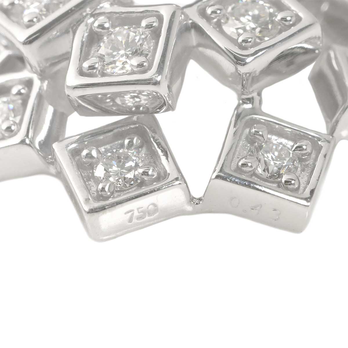 Diamond 0.43ct Necklace 18K White Gold 750