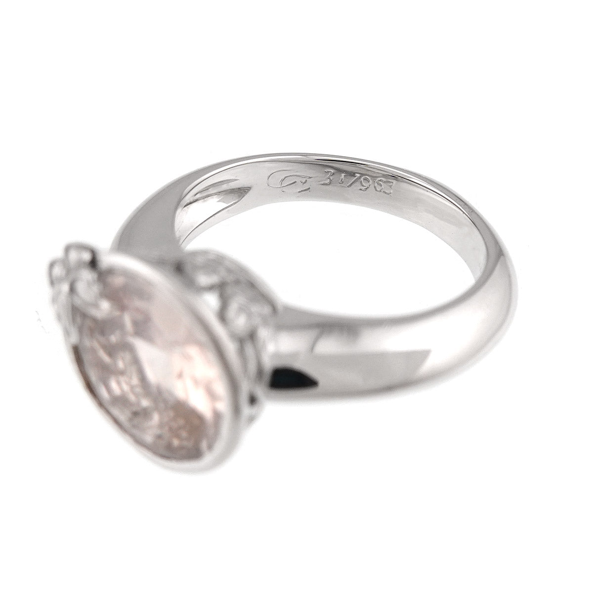 Quartz Ring 18K WG 750 Size6(US)