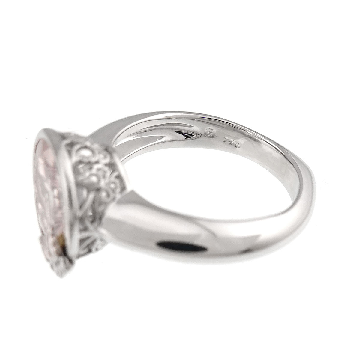 Quartz Ring 18K WG 750 Size6(US)