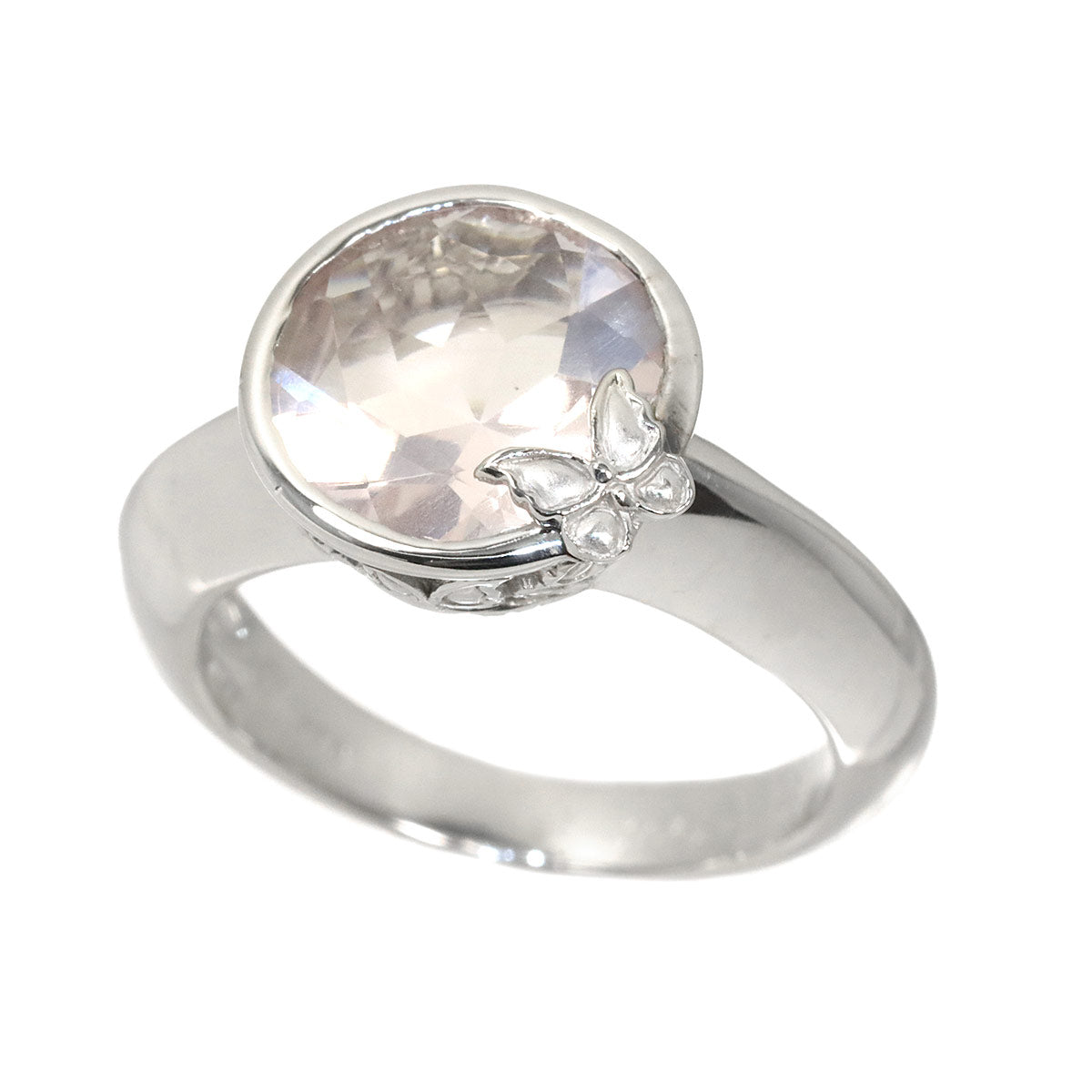 Quartz Ring 18K WG 750 Size6(US)