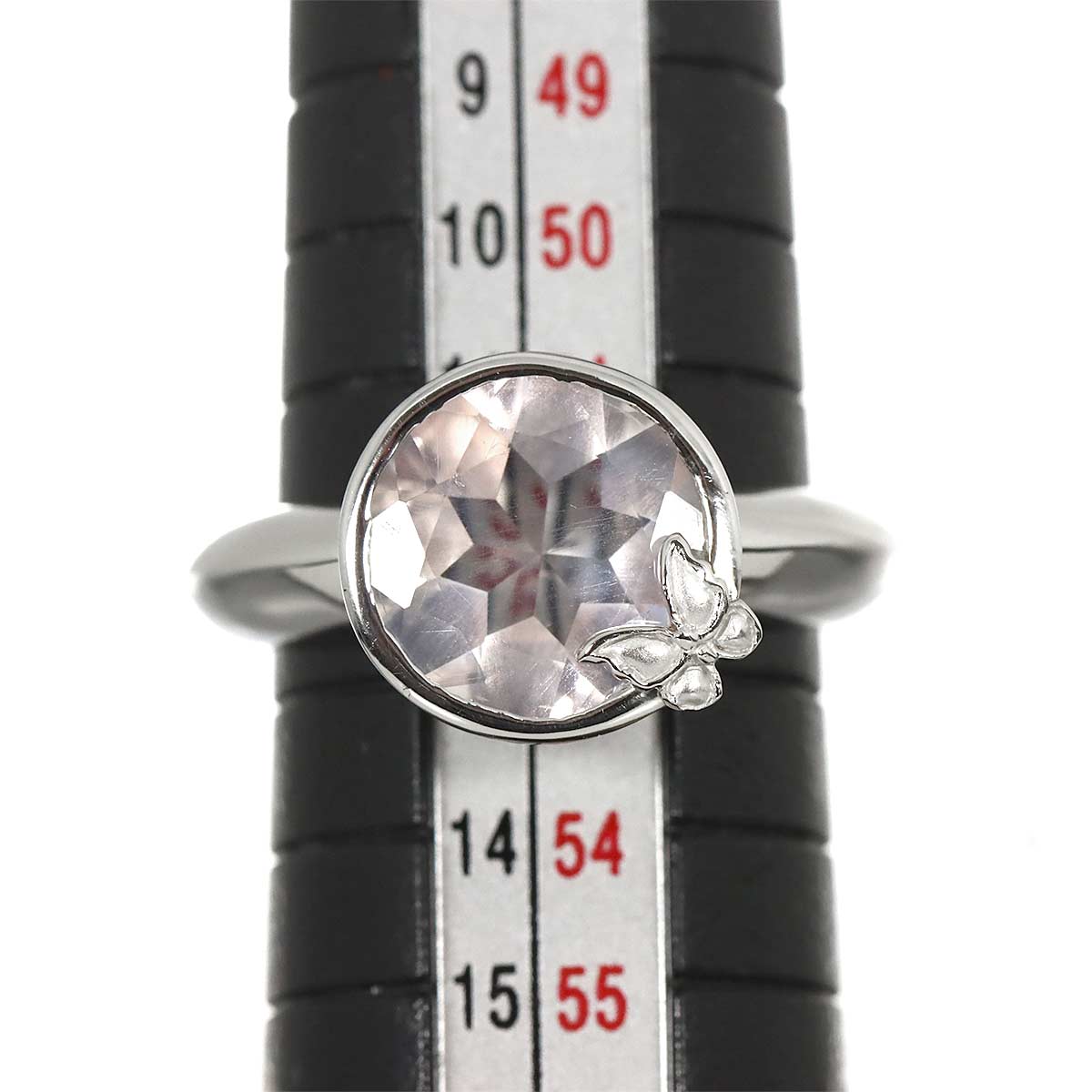 Quartz Ring 18K WG 750 Size6(US)