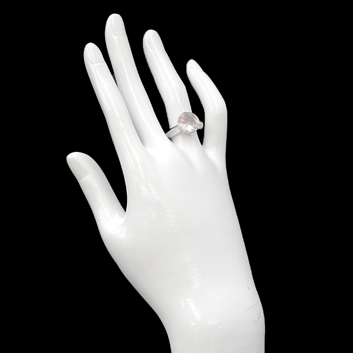 Quartz Ring 18K WG 750 Size6(US)