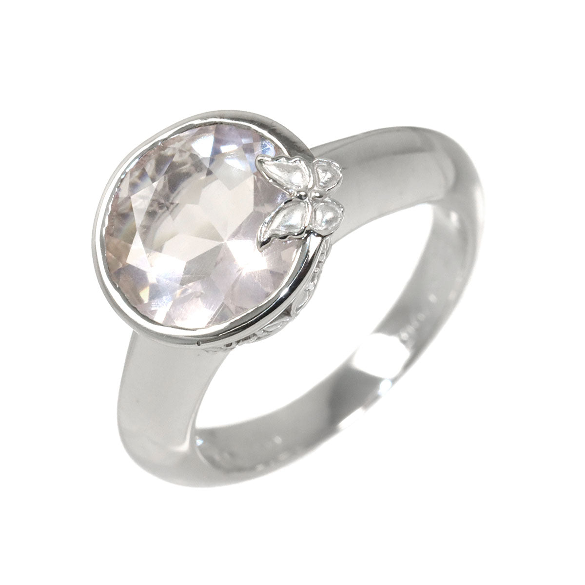 Quartz Ring 18K WG 750 Size6(US)