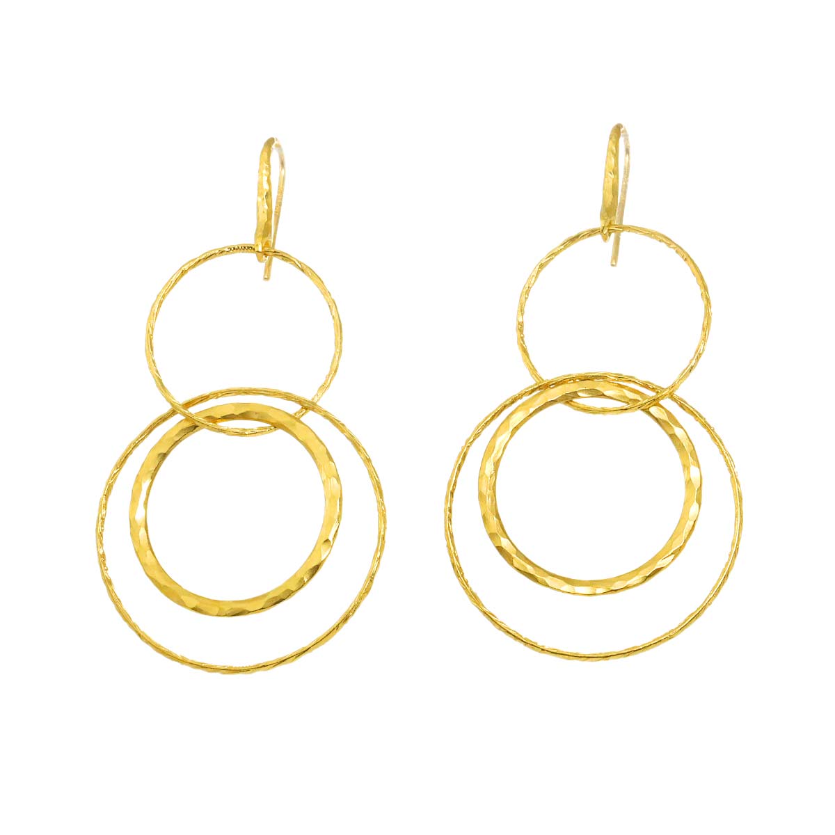 Hook Earrings Pierced 18K Yellow Gold 750