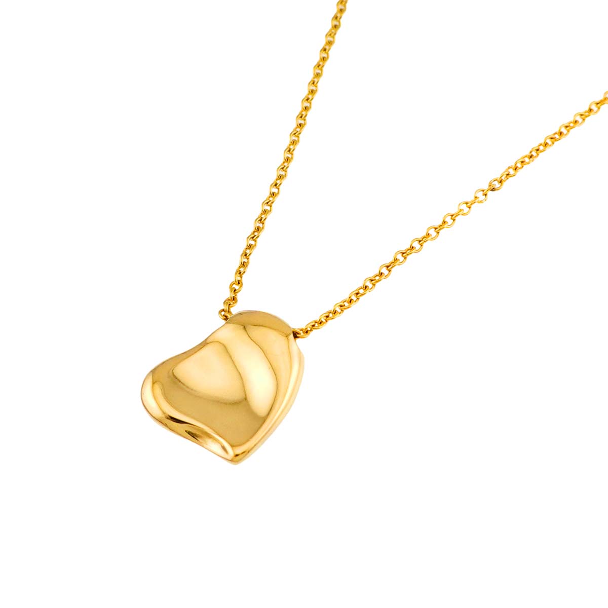 Full Heart Necklace 18K Yellow Gold 750