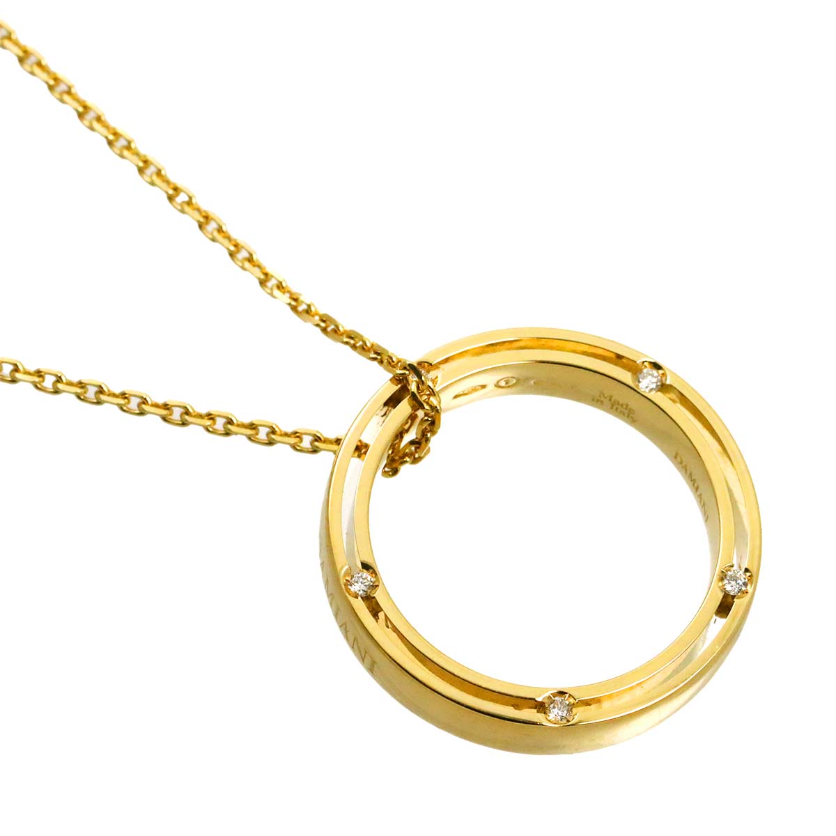 D-SIDE Diamond 10P Necklace 18K Yellow Gold 750