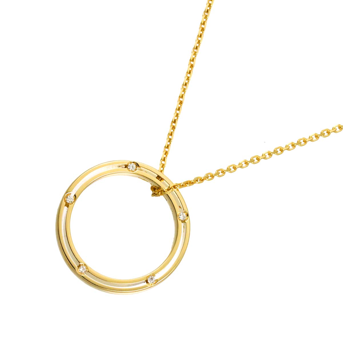 D-SIDE Diamond 10P Necklace 18K Yellow Gold 750