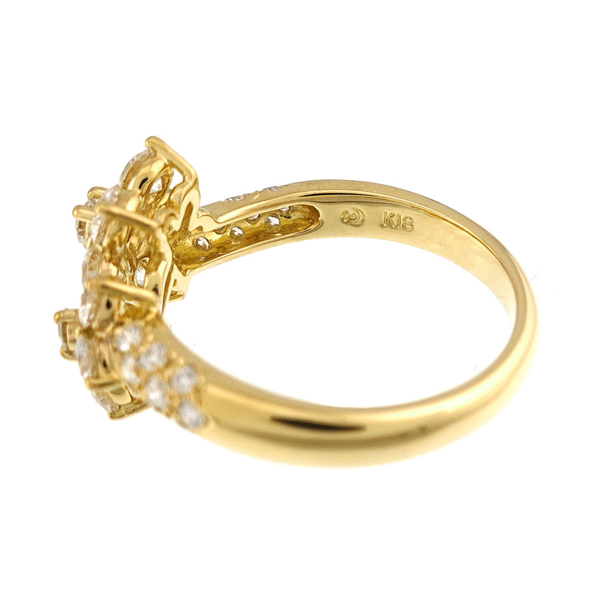 Diamond 1.00ct Ring 18K YG 750 Size5.5-5.75(US)