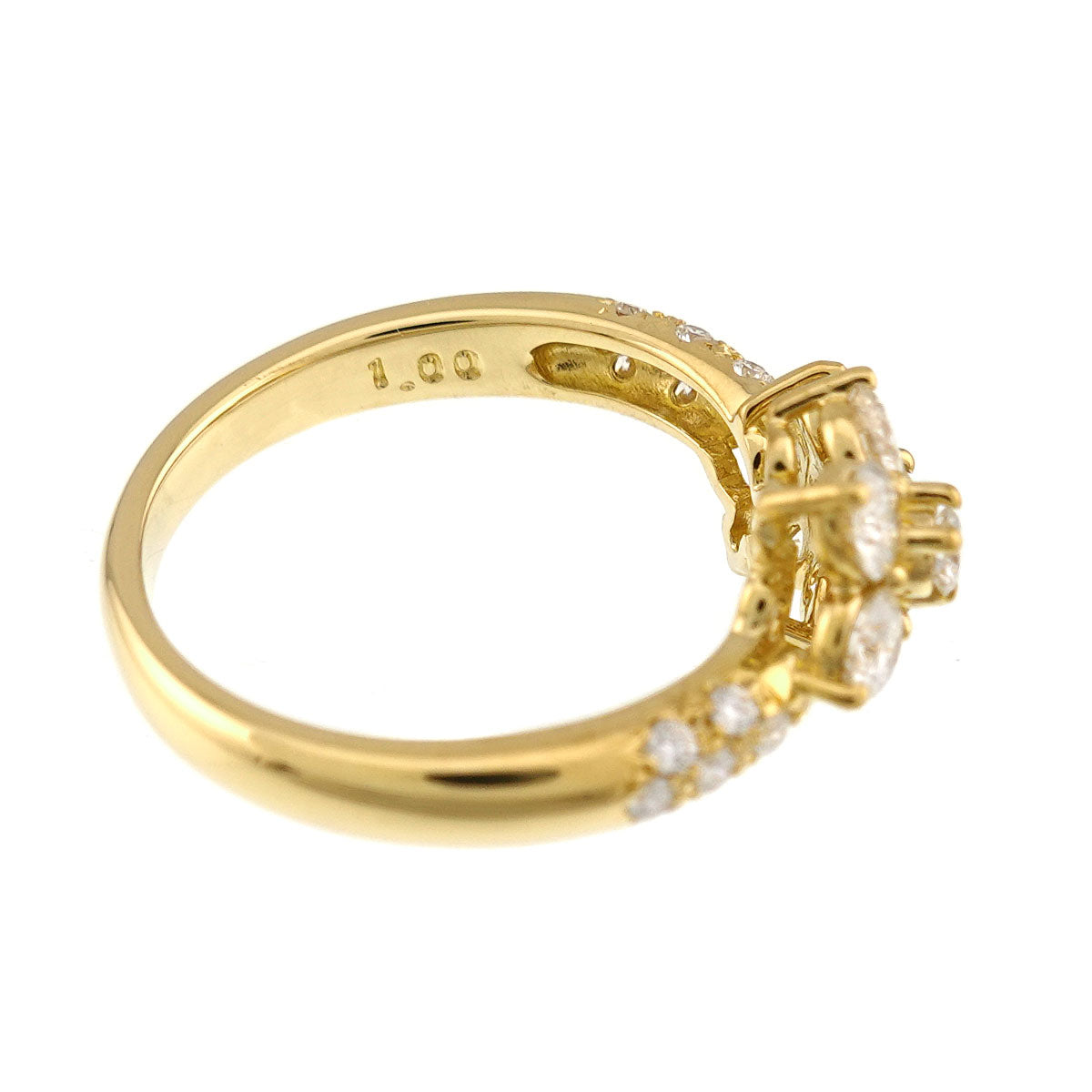 Diamond 1.00ct Ring 18K YG 750 Size5.5-5.75(US)