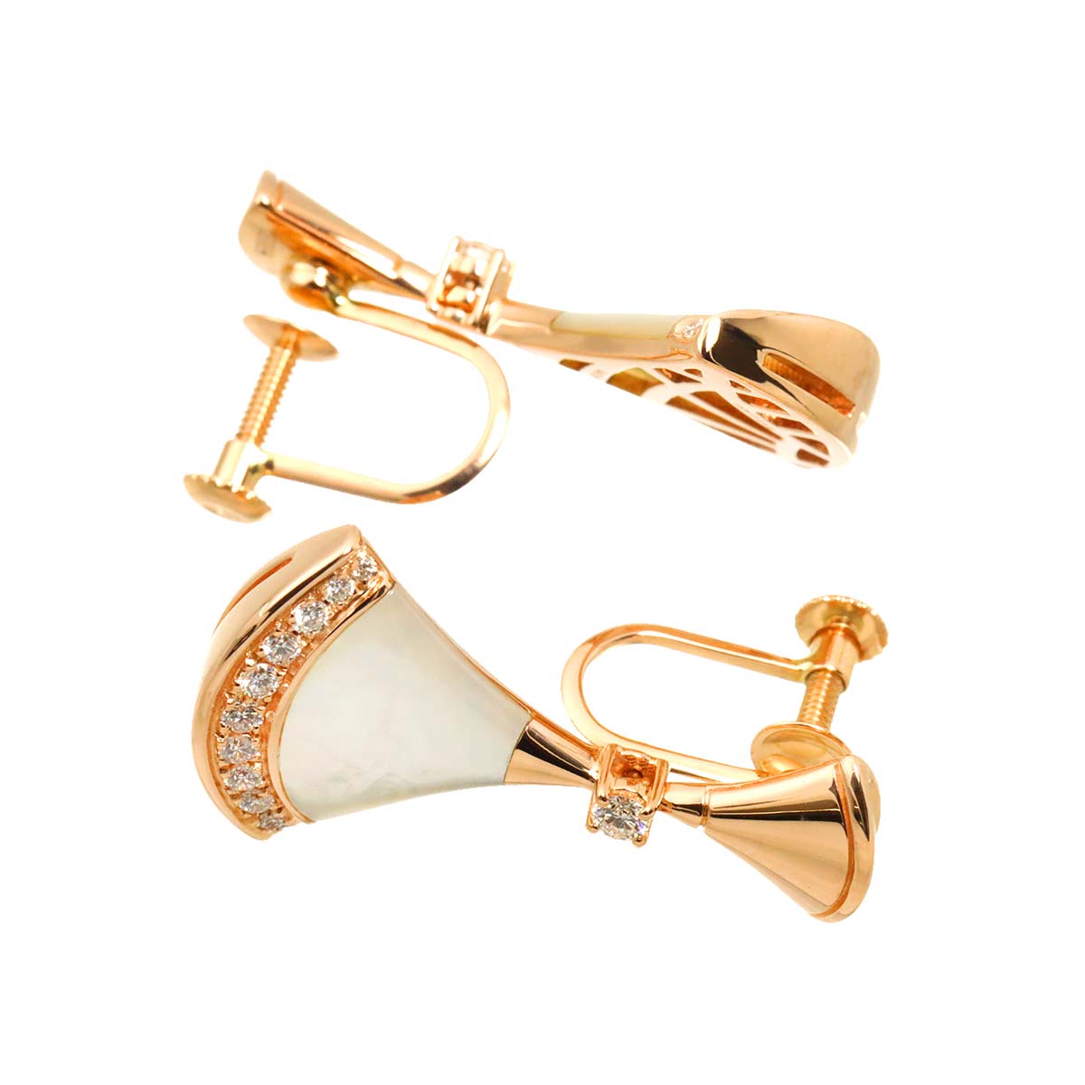 DIVA DREAM MOP Diamond Earrings 18K PG 750