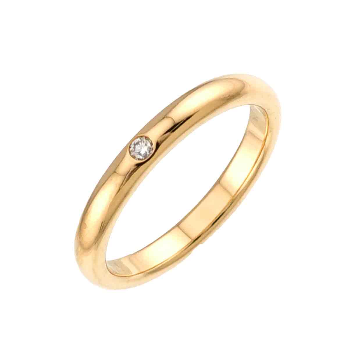 Stacking Diamond 1P Ring 18K Yellow Gold 750 Size6(US)