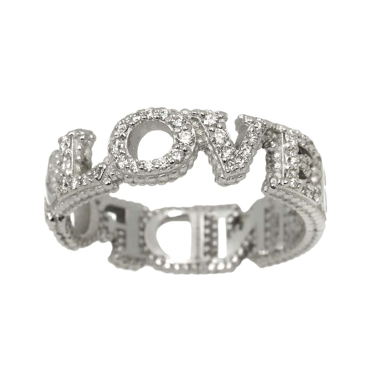 Blind for Love Ring Diamond 18K White Gold 750 Size9 4.5-4.75(US)
