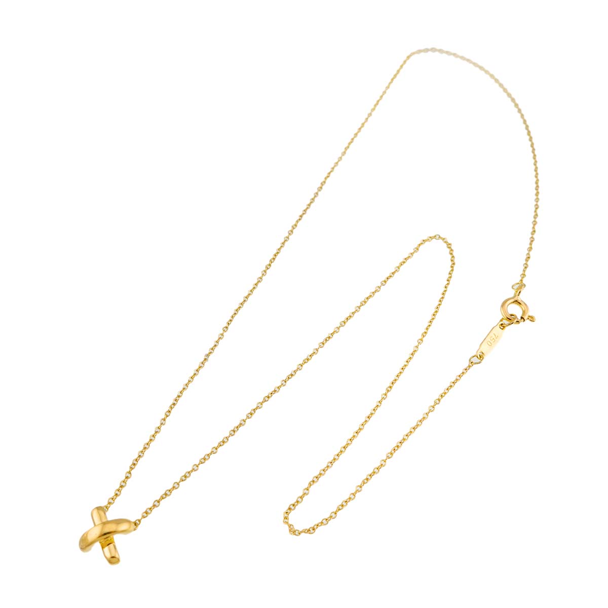 Cross stitch Necklace 18K Yellow Gold 750