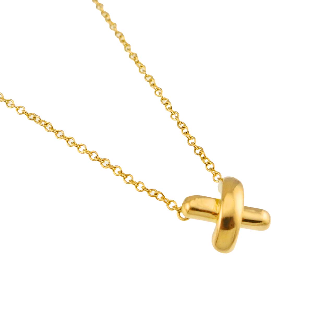 Cross stitch Necklace 18K Yellow Gold 750