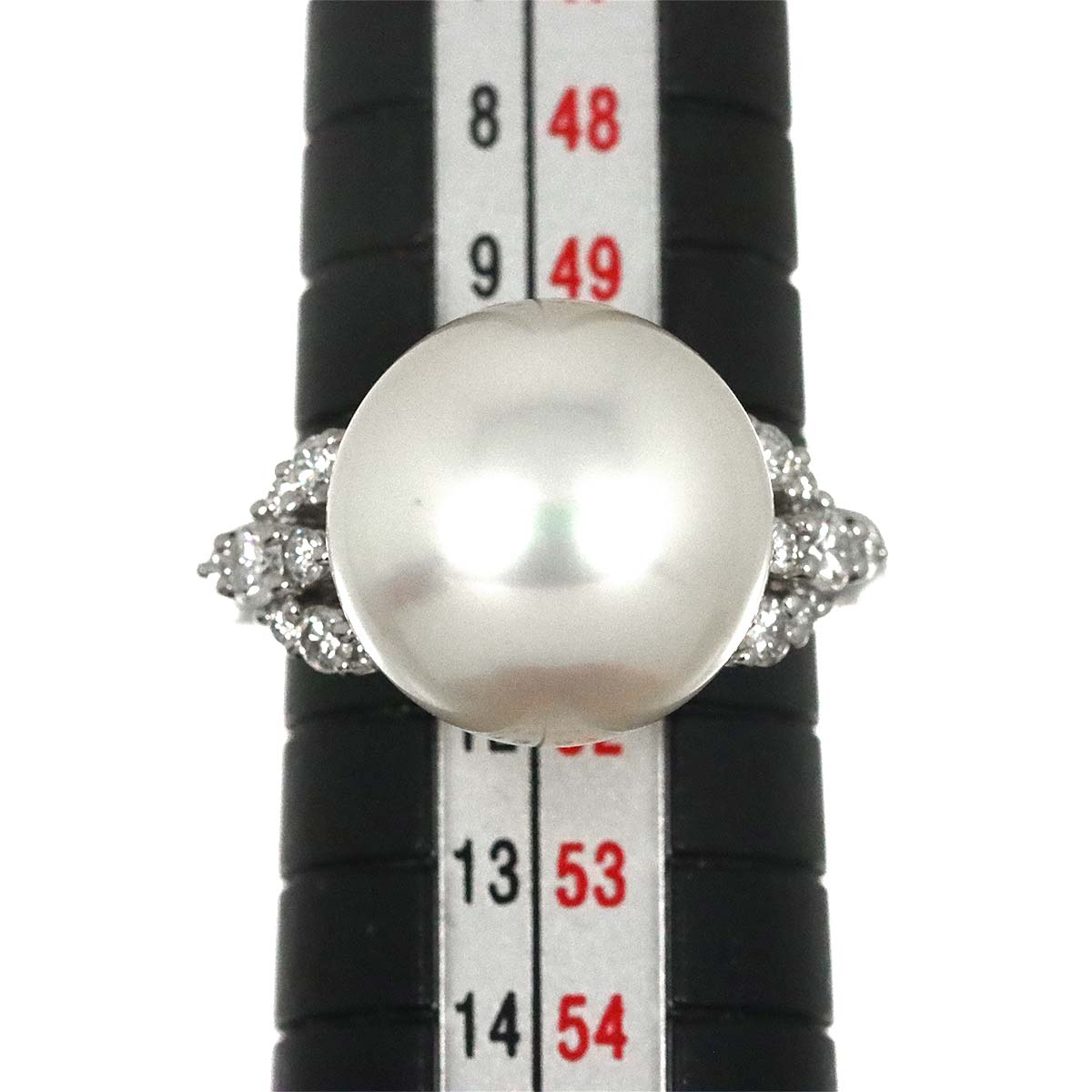 South Sea pearl 13.1mm Diamond 0.37ct Ring Platinum 5.5-5.75(US)