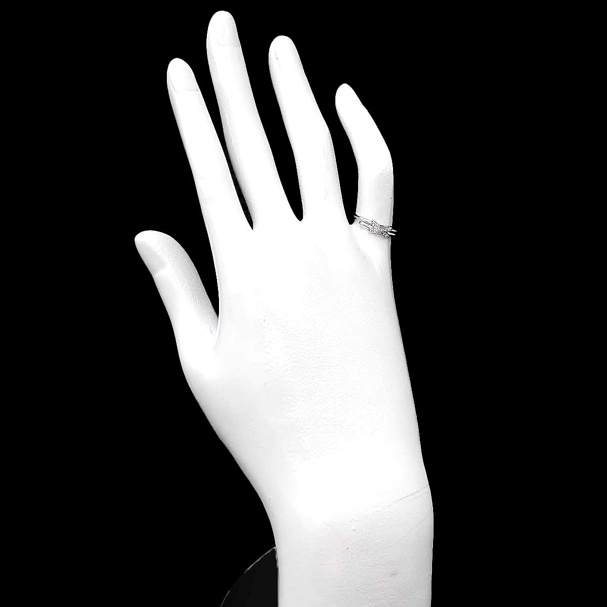 Jeux de Liens Diamond Ring 18K White Gold 750 size47 4(US)