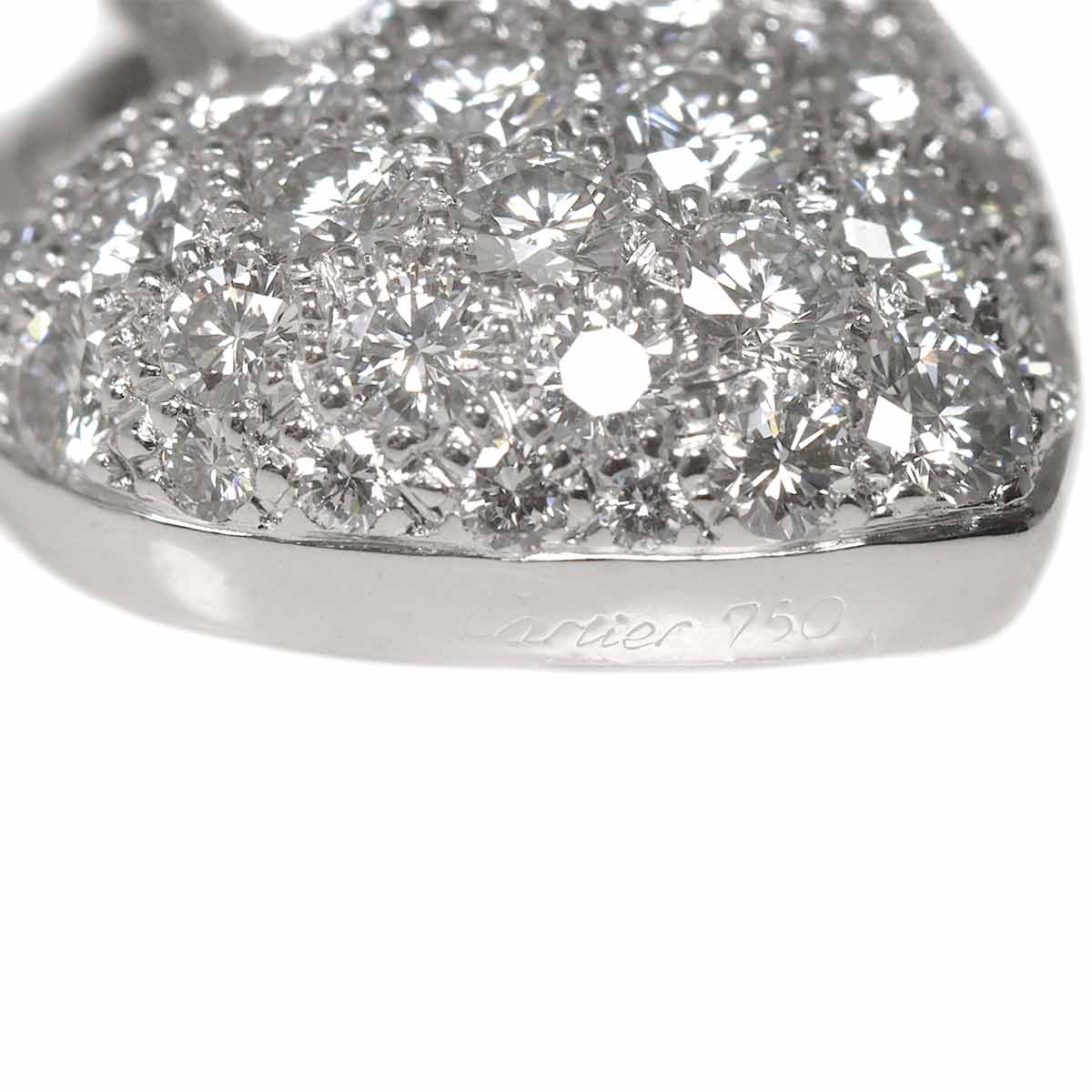 Heart Pave Diamond Pendant Top 18K White Gold 750