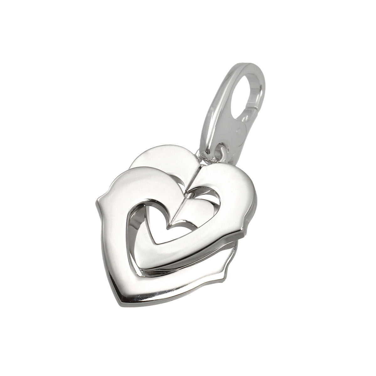 Heart Diamond Pendant Top Charm 18K White Gold 750