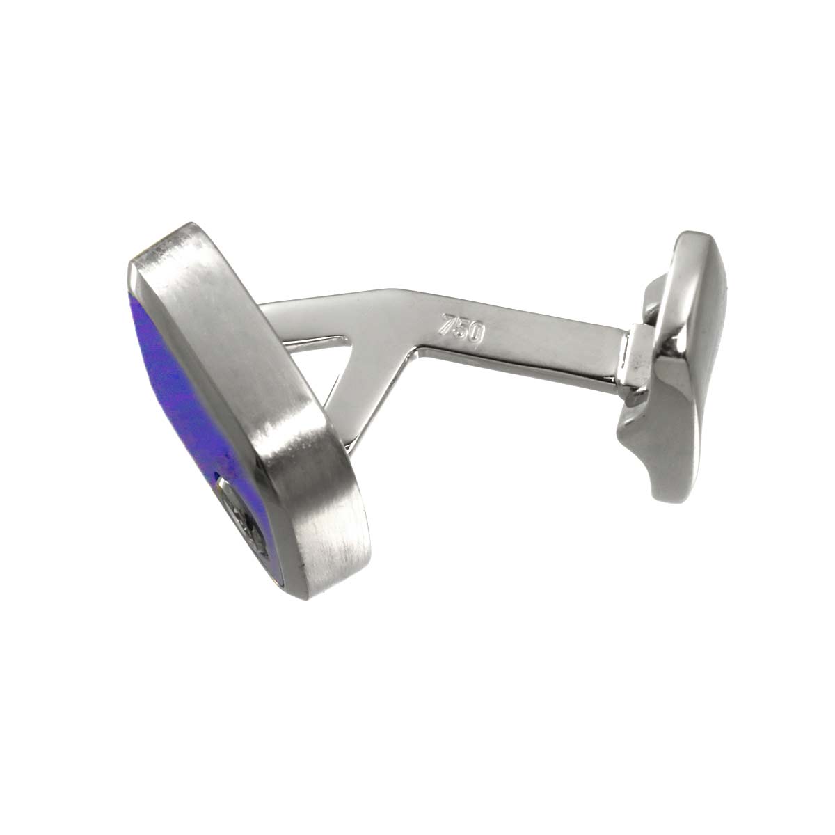 Lapis Lazuli Diamond Cuff Links 18K WG White Gold 750