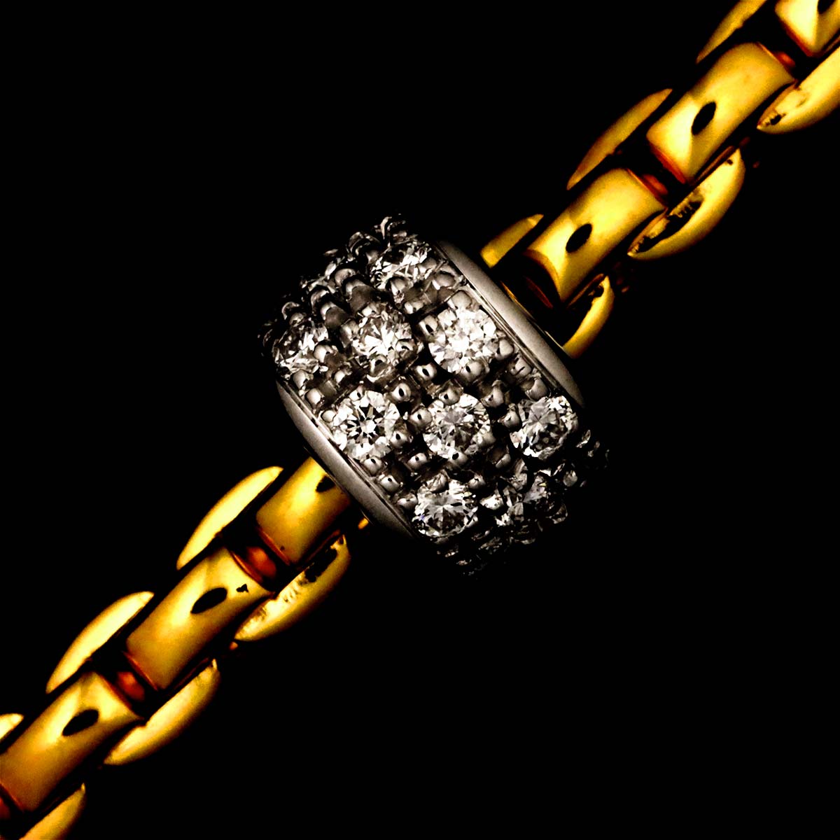 Diamond 0.19ct Long Necklace 18K Yellow White Gold 750