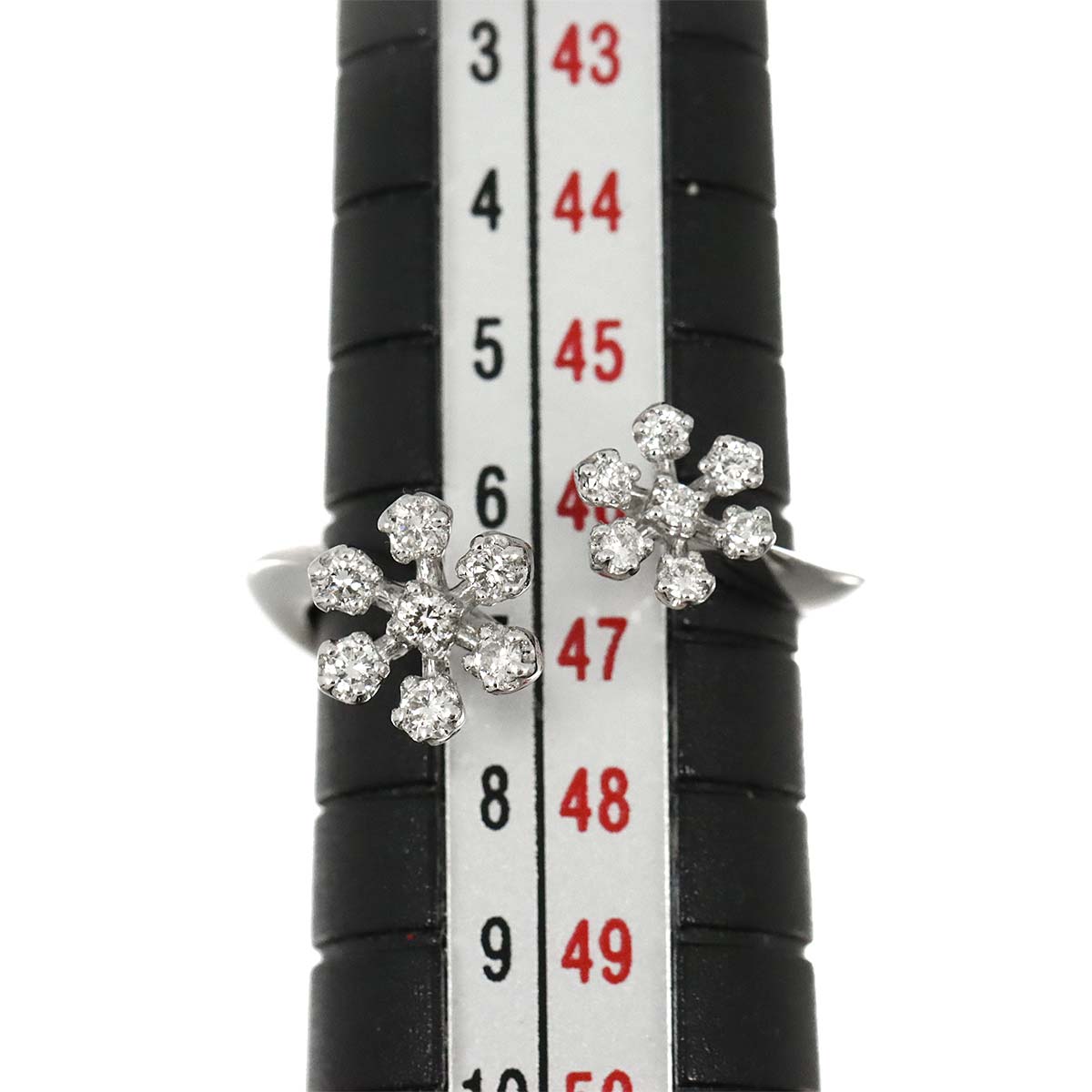 Diamond 0.18ct Ring 18K White Gold 750 Size4(US)