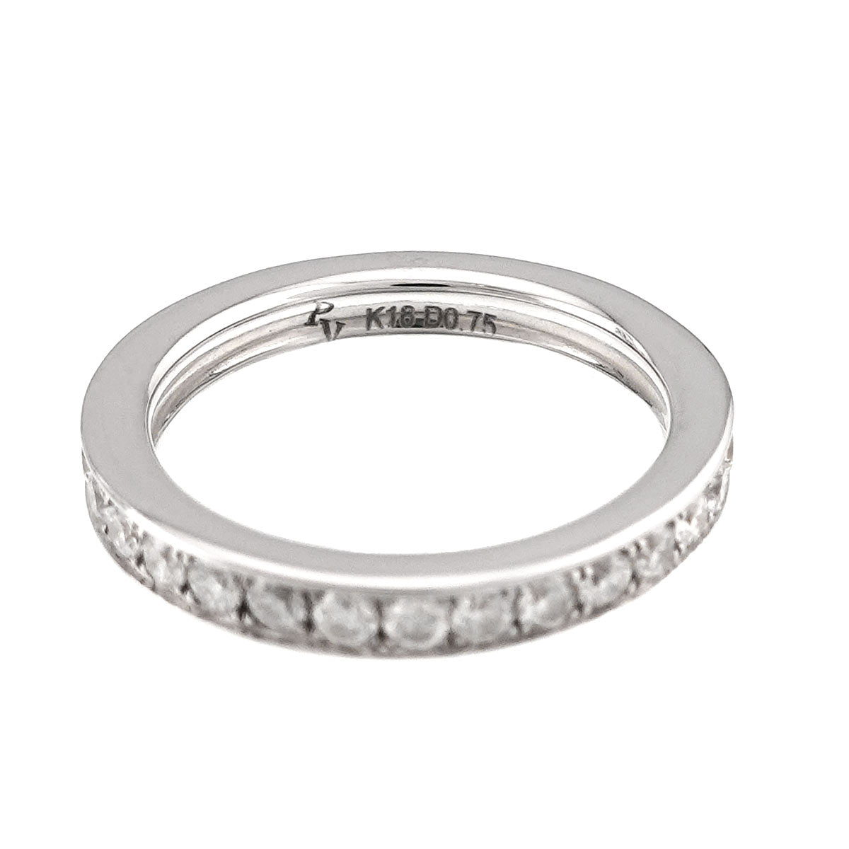 Diamond 0.75ct Ring 18K WG 750 Size4-4.5(US)