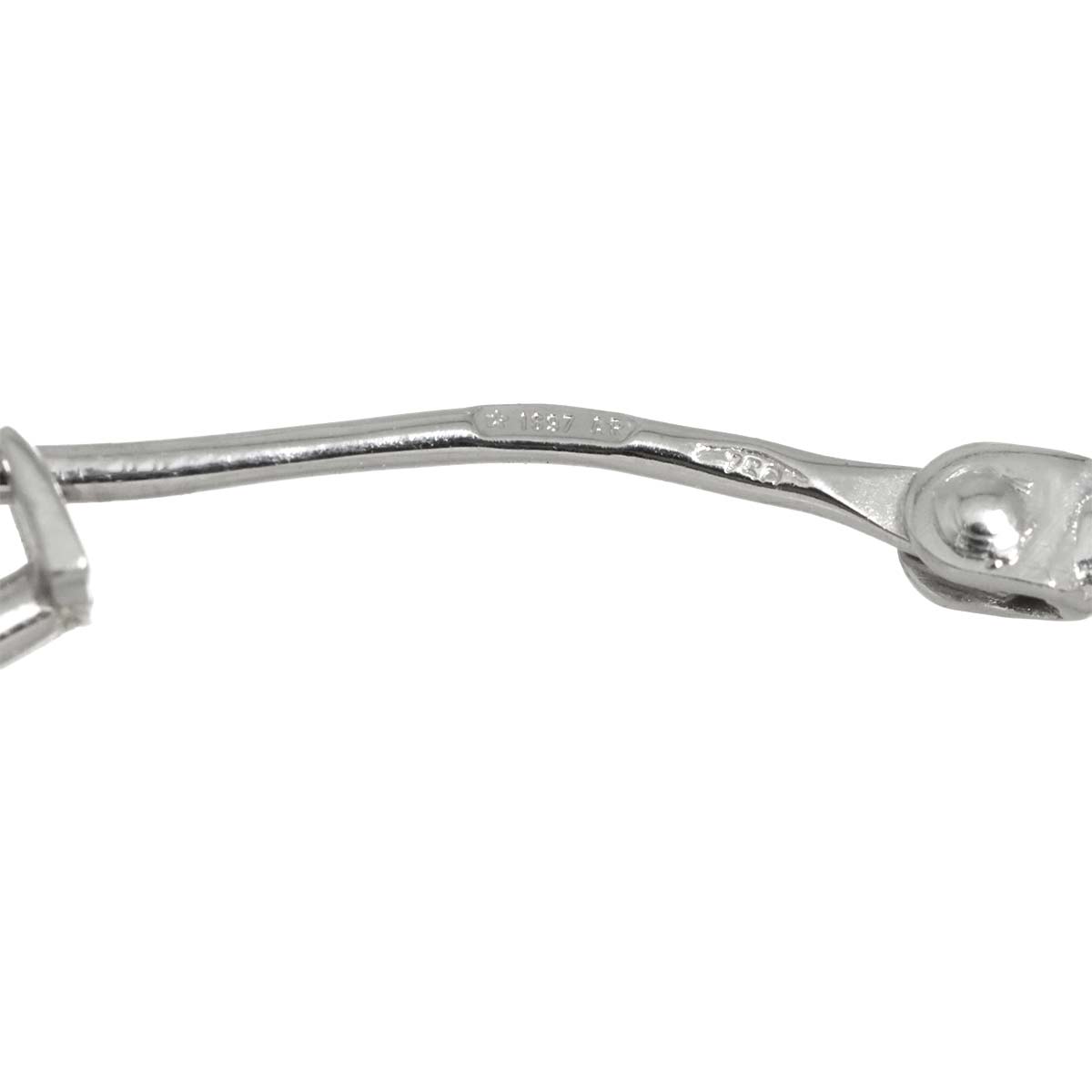 Logo Hoop Earrings Pierced 18K White Gold 750